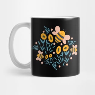 Cute Bee and Flowers Mug